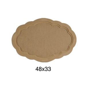 Dalgalı Ahşap Büyük Tepsi 48x33cm T690