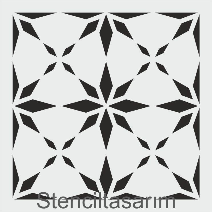 Kare ve Fayans Desenler Stencil Şablon (33x33) KA-080