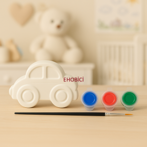 Ehobici Taş Boyama Seti Araba 3 Renk Akrilik Boya 5ml + Fırça