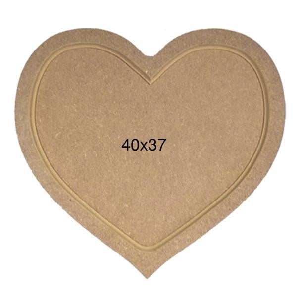 Ahşap Kalpli Tepsi 40x37cm T713