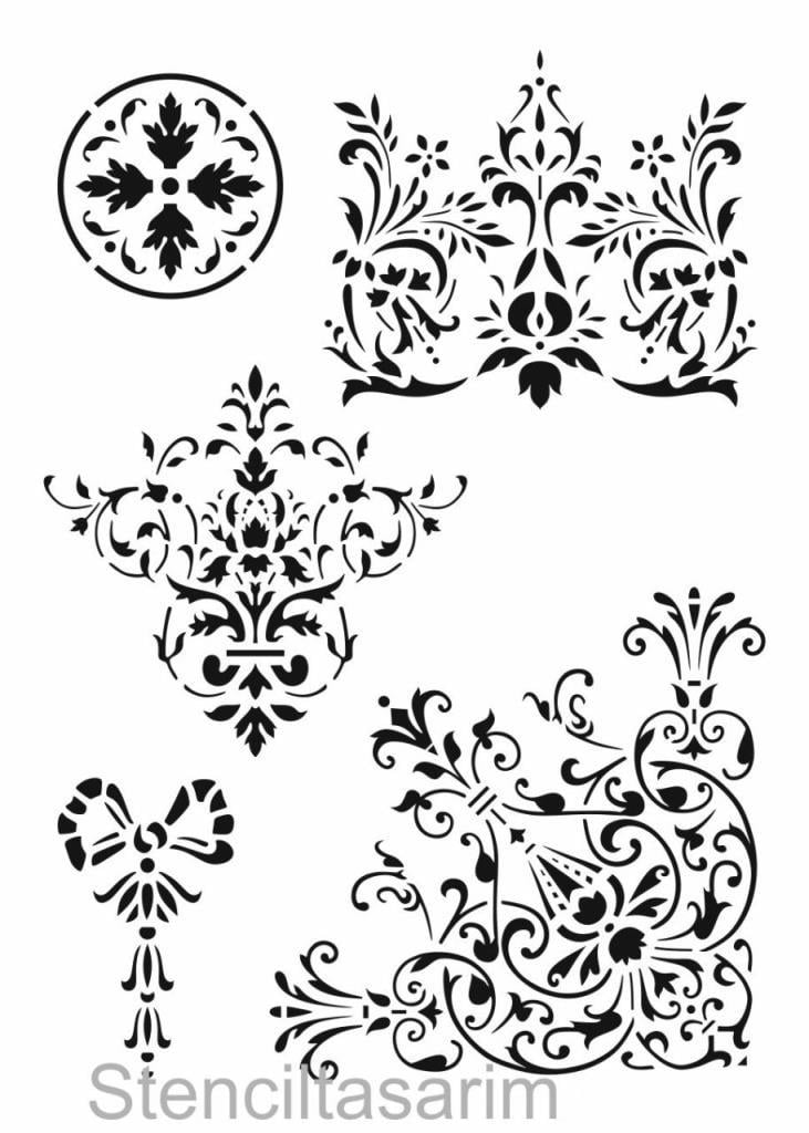 Köşe Desenler Stencil Şablon (35x50) KÖ-035