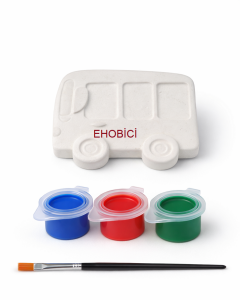 Ehobici Taş Boyama Seti Minibüs 3 Renk Akrilik Boya 5ml + Fırça