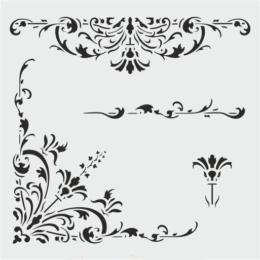 Köşe Desenler Stencil Şablon (40x40) KÖ-039