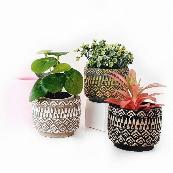 Motifli Saksı 8x6cm