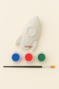 Ehobici Taş Boyama Seti Uzay Mekiği 3 Renk Akrilik Boya 5ml + Fırça
