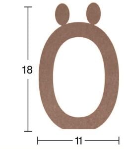 Harf Ahşap Obje 18mm - Ö