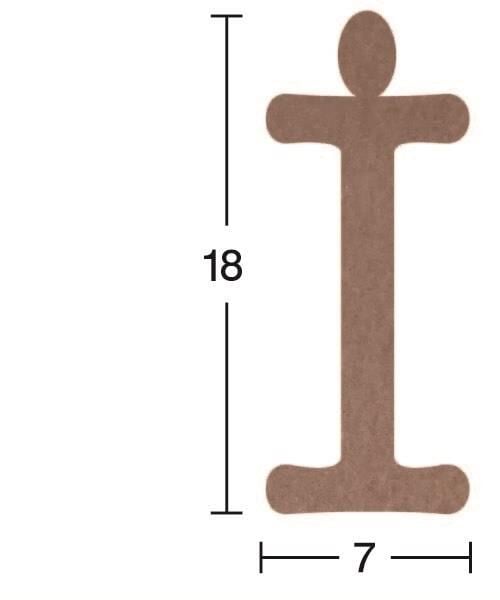 Harf Ahşap Obje 18mm - İ