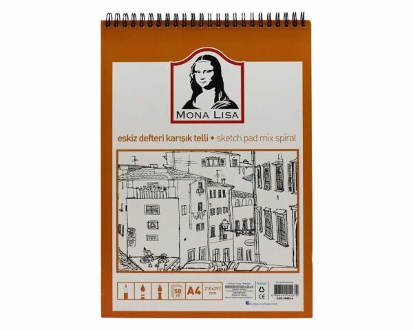 Eskiz Defteri Mona Lisa Karışık Telli A4