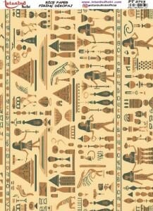 Pirinç Dekopaj Kağıdı 30x42cm PT-2713 Mısır Piramit Firavun