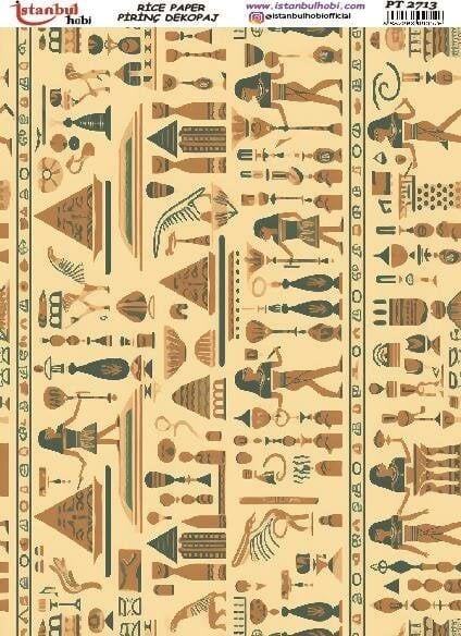 Pirinç Dekopaj Kağıdı 30x42cm PT-2713 Mısır Piramit Firavun