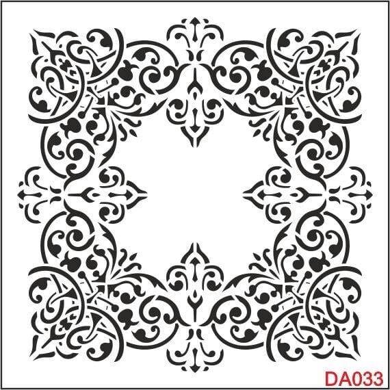 Damask Desen Stencil Şablon (30x30) DA-033