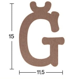 Harf Ahşap Obje 18mm - Ğ