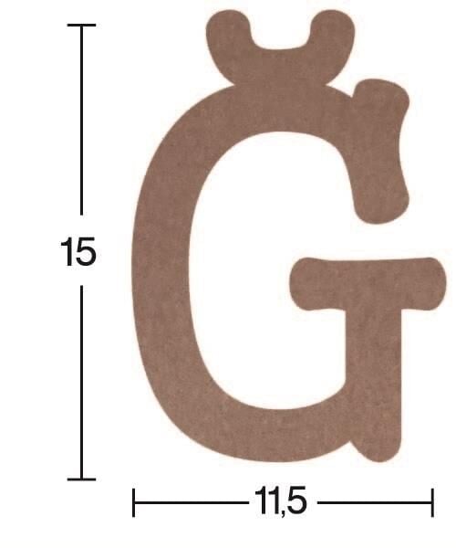 Harf Ahşap Obje 18mm - Ğ