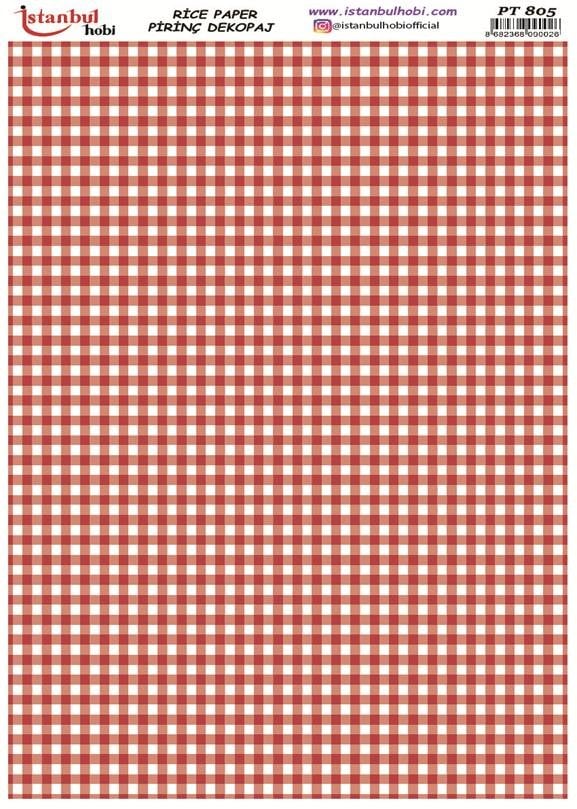 Pirinç Dekopaj Kağıdı 30x42cm PT-805 Damalı