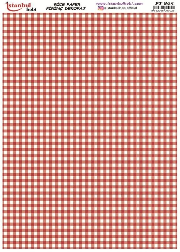 Pirinç Dekopaj Kağıdı 30x42cm PT-805 Damalı