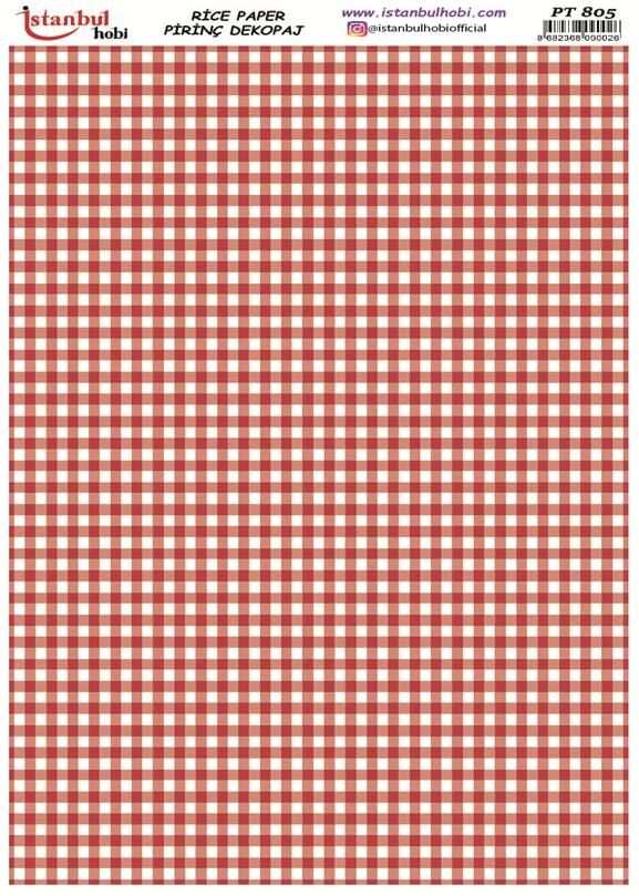 Pirinç Dekopaj Kağıdı 30x42cm PT-805 Damalı