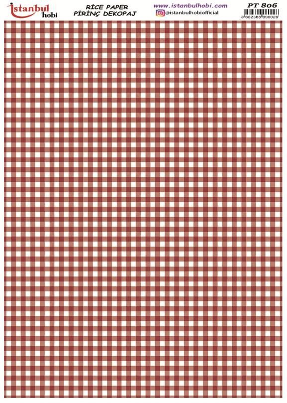 Pirinç Dekopaj Kağıdı 30x42cm PT-806 Damalı