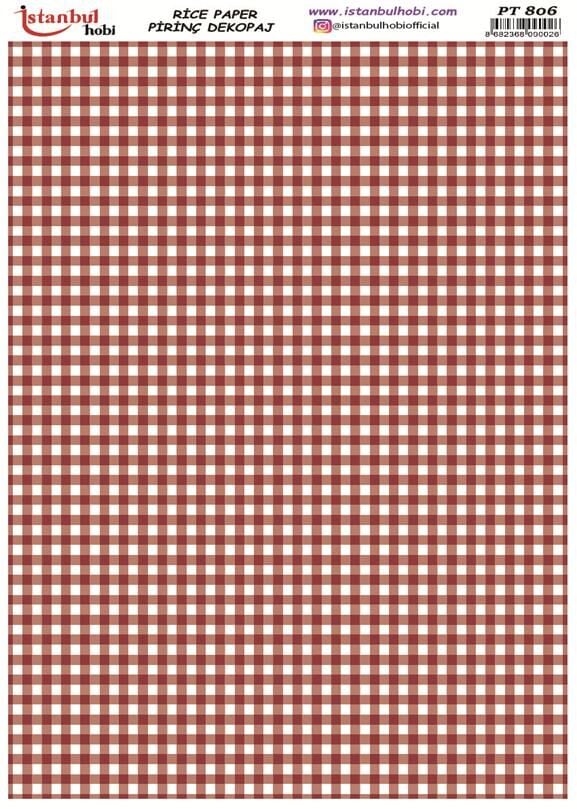 Pirinç Dekopaj Kağıdı 30x42cm PT-806 Damalı