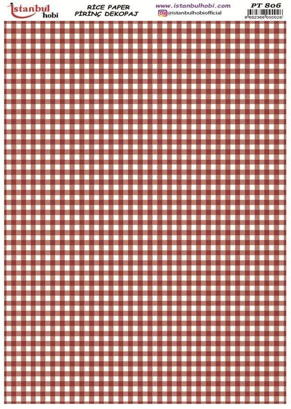 Pirinç Dekopaj Kağıdı 30x42cm PT-806 Damalı