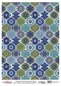 Cadence Desenli Gümüş Varak Pirinç Dekoapaj Kağıdı - Model 017