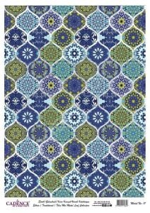 Cadence Desenli Gümüş Varak Pirinç Dekoapaj Kağıdı - Model 017