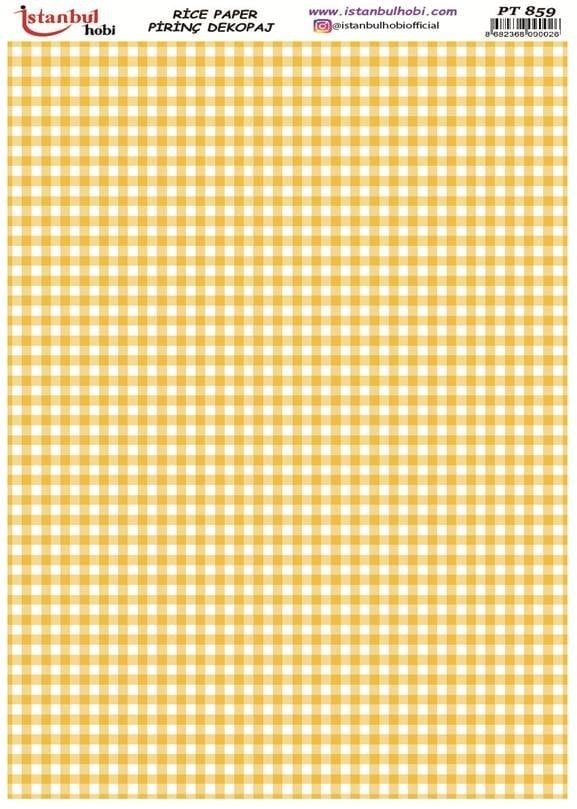 Pirinç Dekopaj Kağıdı 30x42cm PT-859 Damalı
