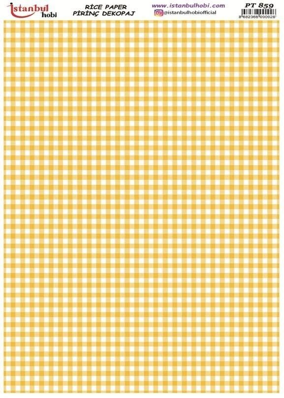 Pirinç Dekopaj Kağıdı 30x42cm PT-859 Damalı