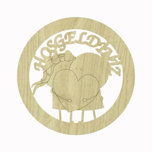 Ahşap Kapı Süsü Hoşgeldiniz L95