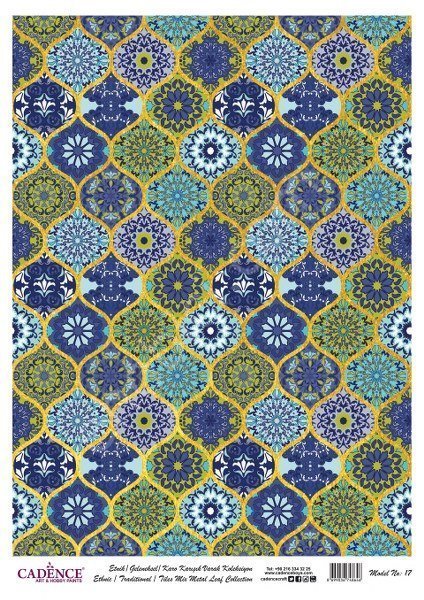 Cadence Desenli Altın Varak Pirinç Dekoapaj Kağıdı - Model 017