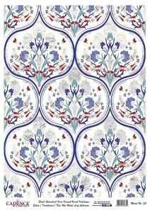 Cadence Desenli Gümüş Varak Pirinç Dekoapaj Kağıdı - Model 035