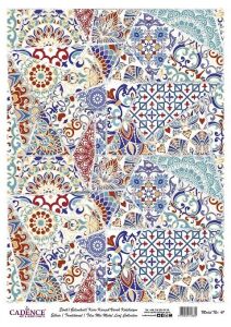 Cadence Desenli Gümüş Varak Pirinç Dekoapaj Kağıdı - Model 041