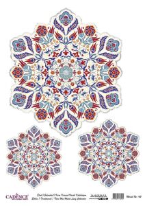 Cadence Desenli Gümüş Varak Pirinç Dekoapaj Kağıdı - Model 043