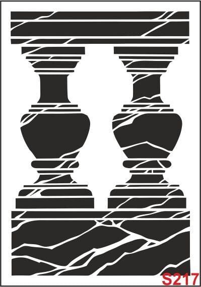 Diğer Karışık Desenler Stencil Şablon (21x30) S-217