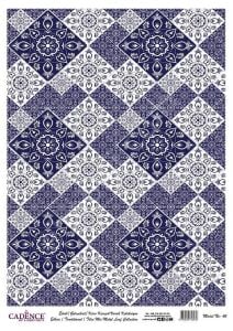 Cadence Desenli Gümüş Varak Pirinç Dekoapaj Kağıdı - Model 046