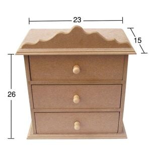 Üç Çekmeceli Ahşap Kutu KU274