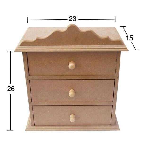 Üç Çekmeceli Ahşap Kutu KU274