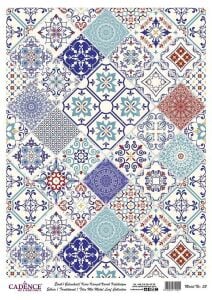 Cadence Desenli Gümüş Varak Pirinç Dekoapaj Kağıdı - Model 053