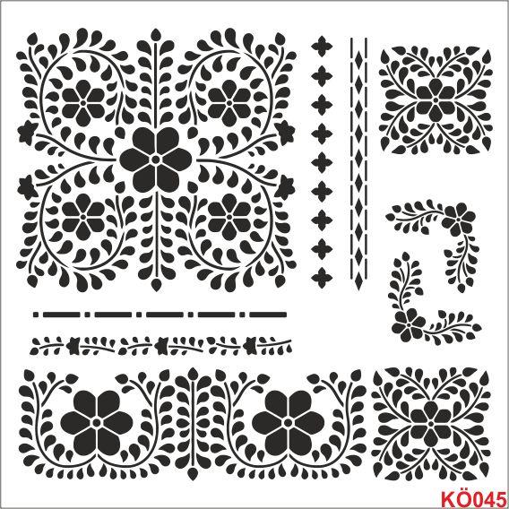 Köşe Desenler Stencil Şablon (30x30) KÖ-045