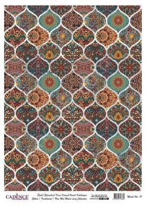 Cadence Desenli Gümüş Varak Pirinç Dekoapaj Kağıdı - Model 019