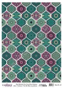 Cadence Desenli Gümüş Varak Pirinç Dekoapaj Kağıdı - Model 020