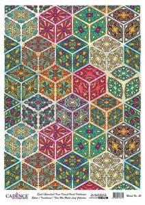 Cadence Desenli Gümüş Varak Pirinç Dekoapaj Kağıdı - Model 025