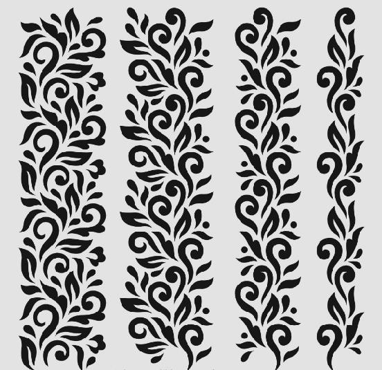 Border Desen Stencil Şablon (25x25) BR-033