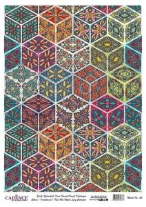 Cadence Desenli Gümüş Varak Pirinç Dekoapaj Kağıdı - Model 026