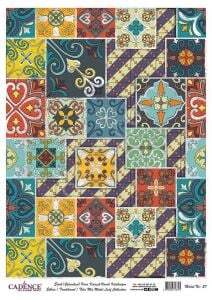 Cadence Desenli Gümüş Varak Pirinç Dekoapaj Kağıdı - Model 027