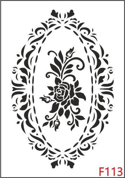 Çiçek Desen Stencil Şablon (25x35) F-113