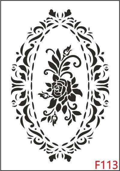 Çiçek Desen Stencil Şablon (25x35) F-113