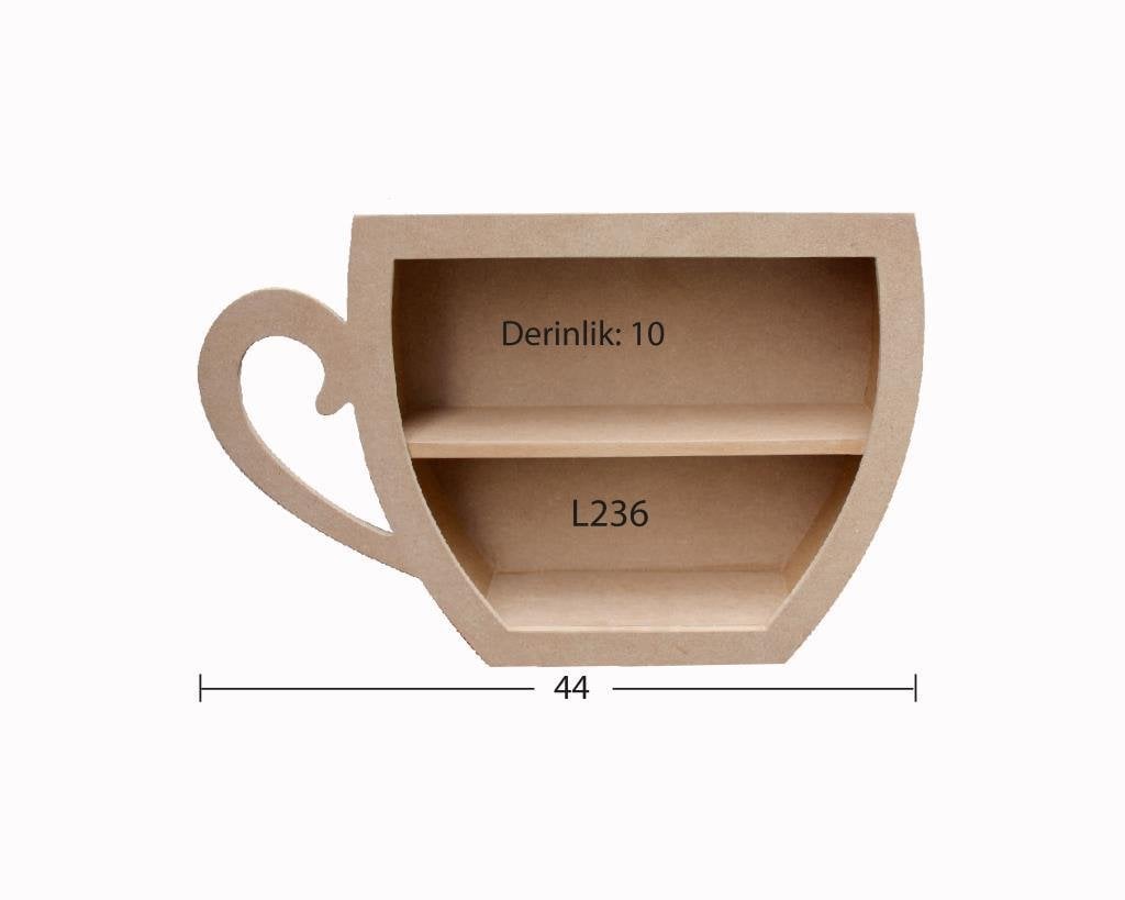 Ahşap Fincan Raf 44x29,5cm (SOL) L236