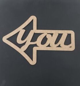 Ahşap You Yön İşareti 30x22cm