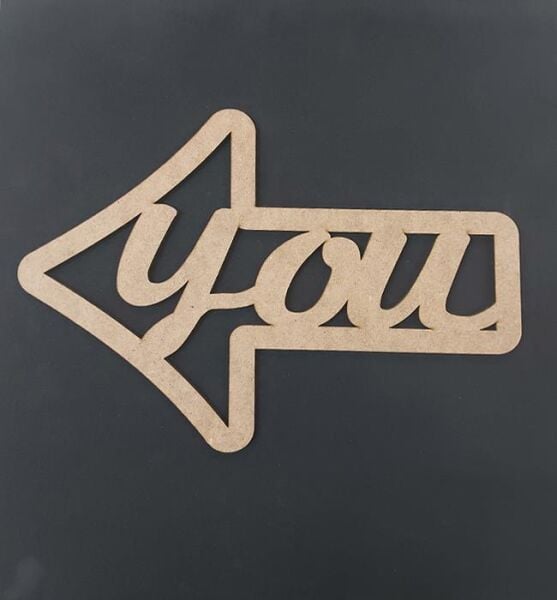 Ahşap You Yön İşareti 30x22cm