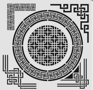 Köşe Desenler Stencil Şablon (50x50) KÖ-049